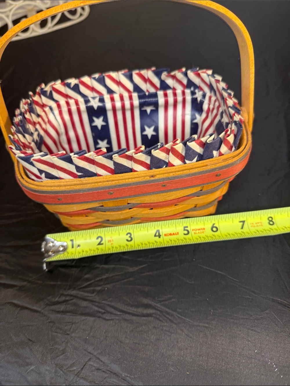 Longaberger Patriotic Red, White & Blue Fabric Basket Liner